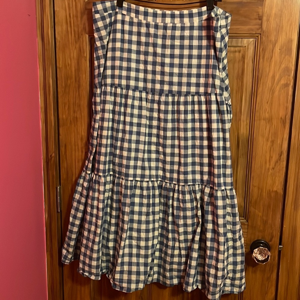 Size 20 GAP GINGHAM SKIRT IN BLUE & WHITE